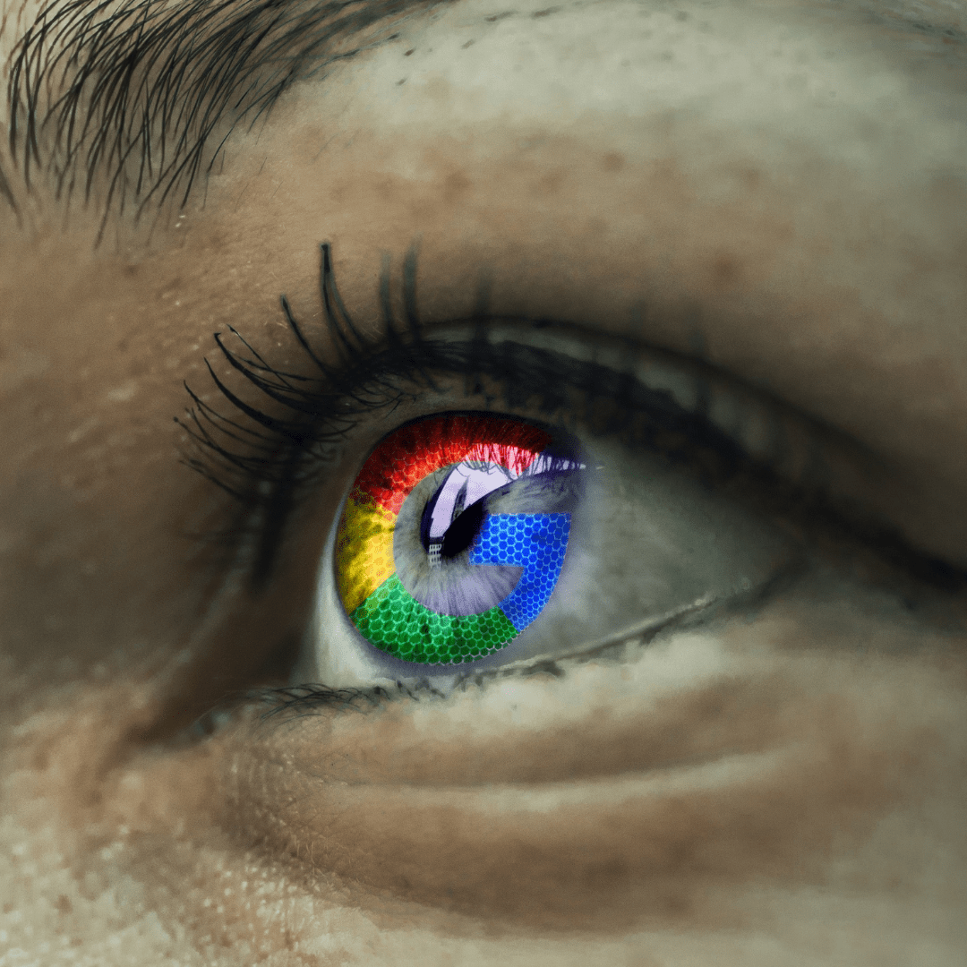 Woman With Google Logo In Her Eye